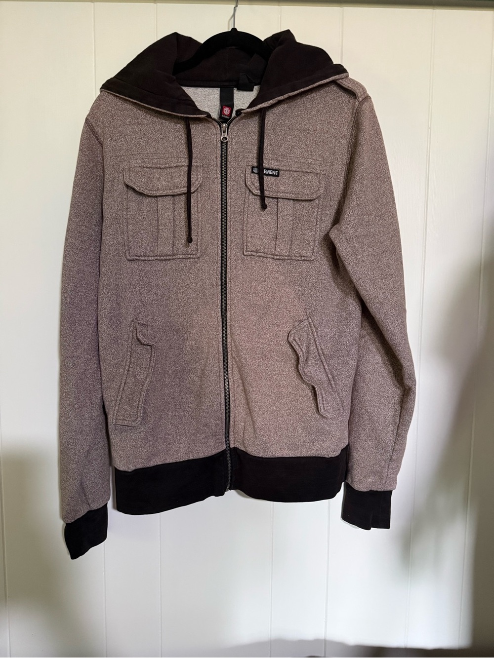 Element Men's Brown Two-Tone Zip Hoodie Jacket